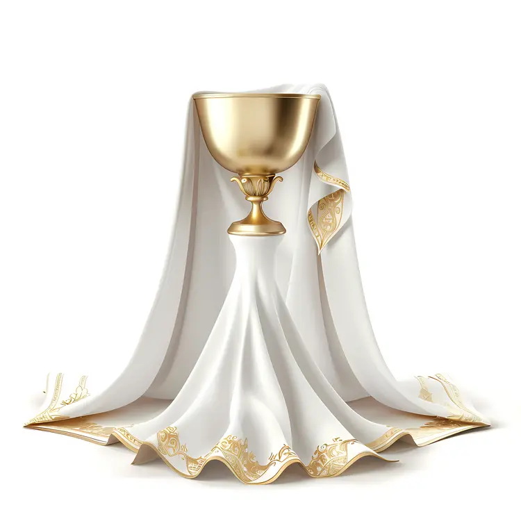 Golden Chalice Draped with Ornate Cloth