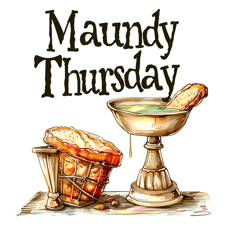 Maundy Thursday Bread and Chalice Illustration