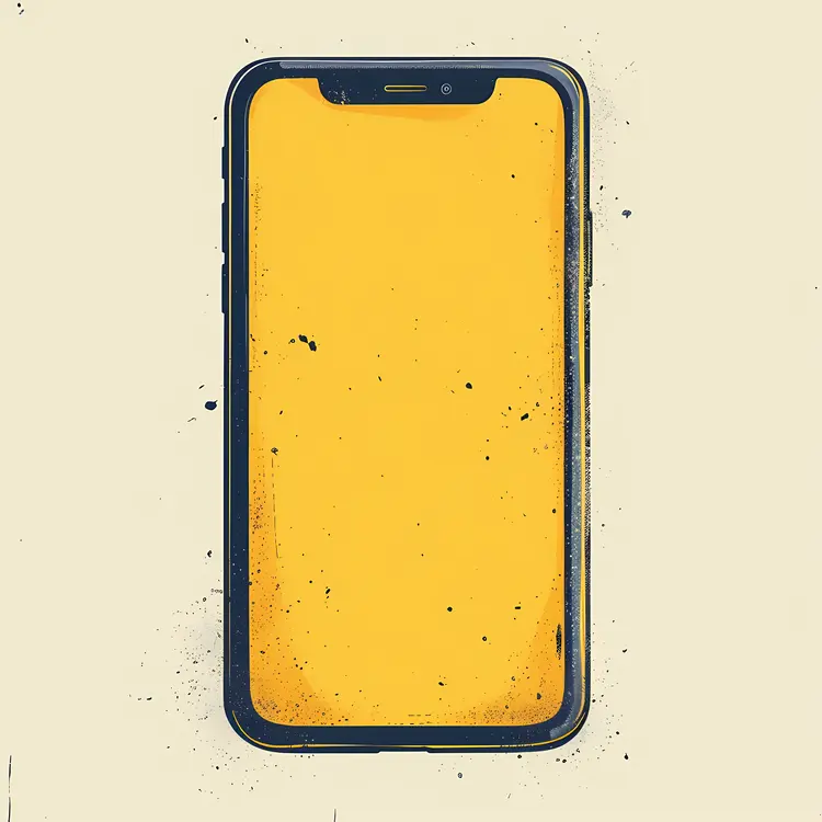 Smartphone with Yellow Screen Illustration