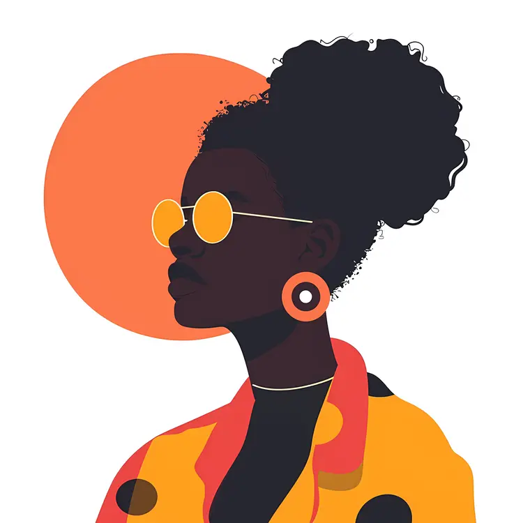 Colorful Portrait of a Woman with Glasses
