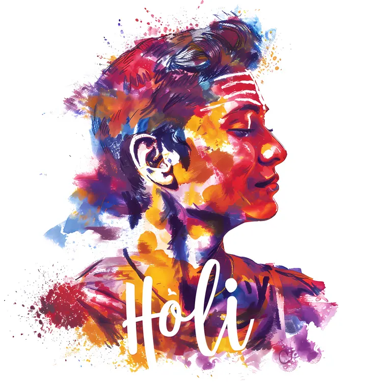 Colorful Holi Festival Art