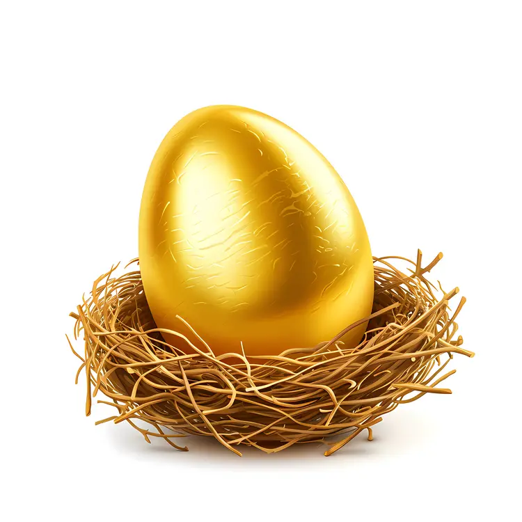 Shiny Golden Egg in a Nest