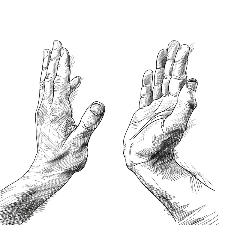 Hands Ready for High Five Sketch
