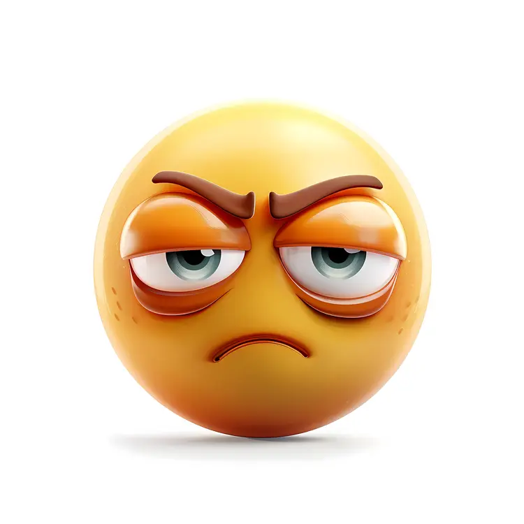 Annoyed Emoji with Droopy Eyes