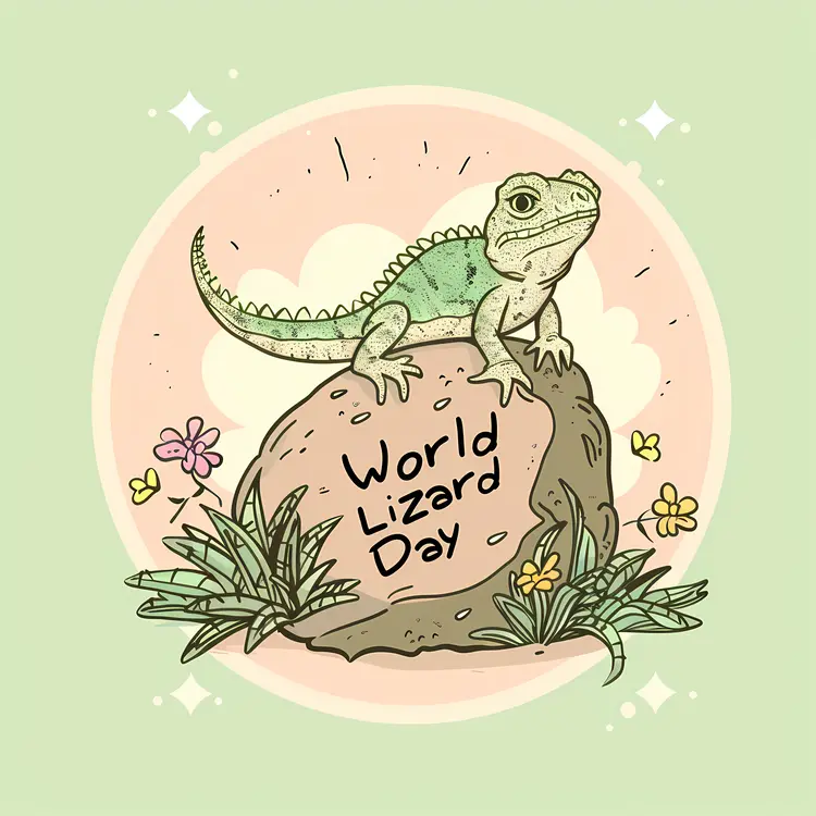 Lizard on Rock for World Lizard Day