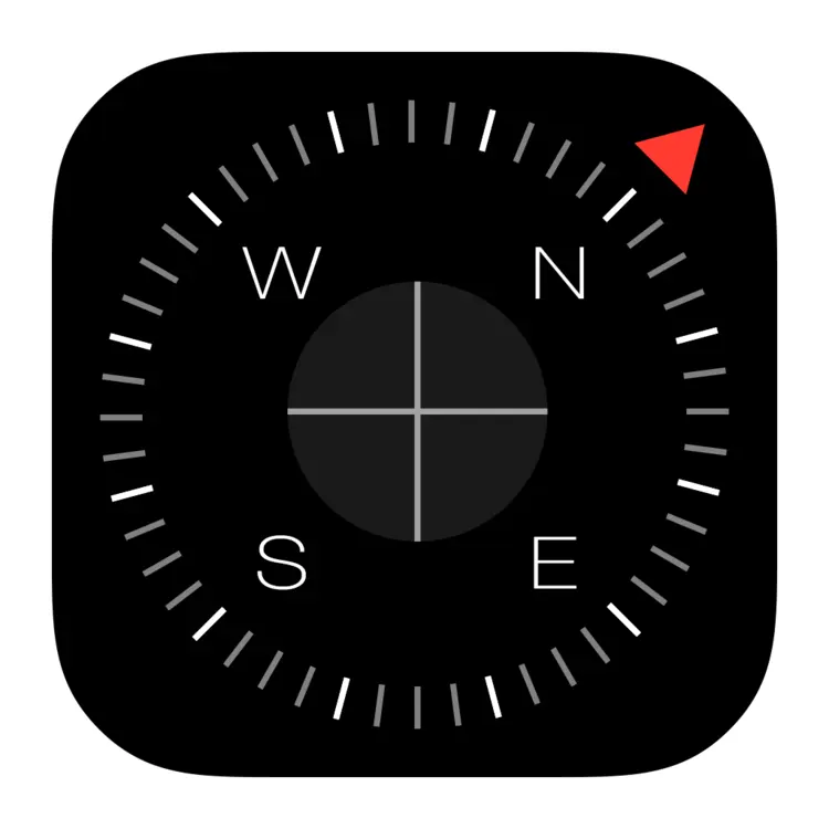 Black Compass Icon for Navigation