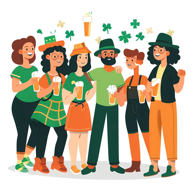 Group of Friends Celebrating St. Patrick's Day