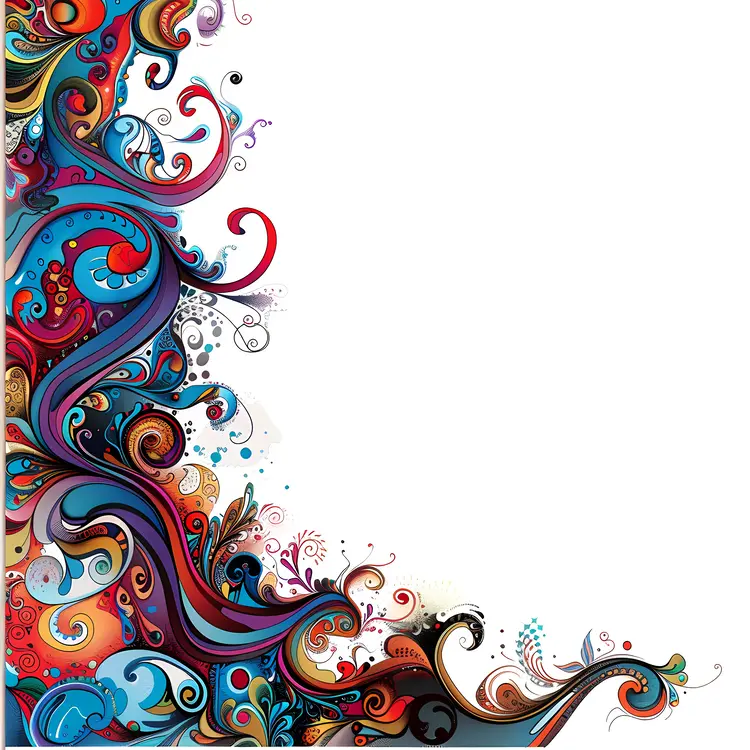 Colorful Abstract Corner Design with Swirls