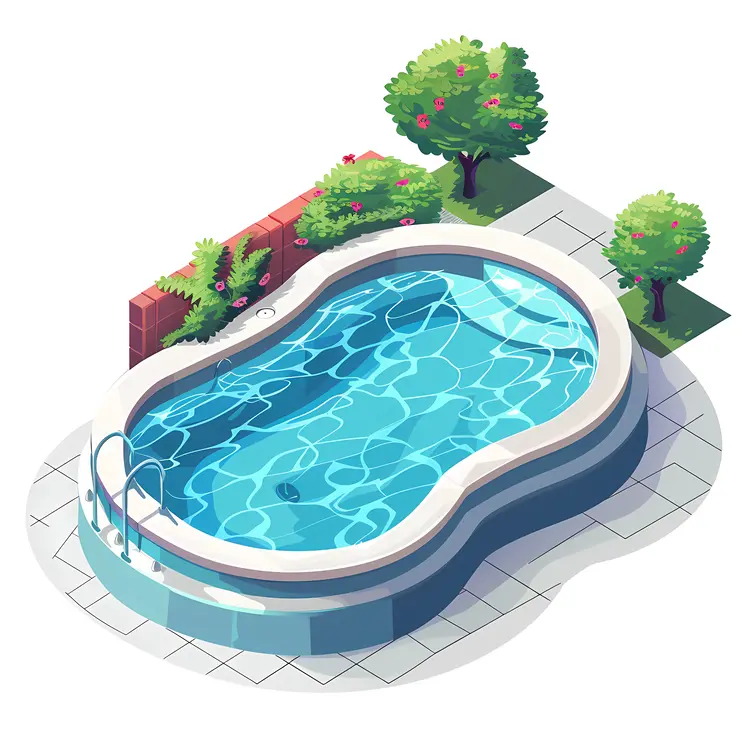 Outdoor Swimming Pool with Trees