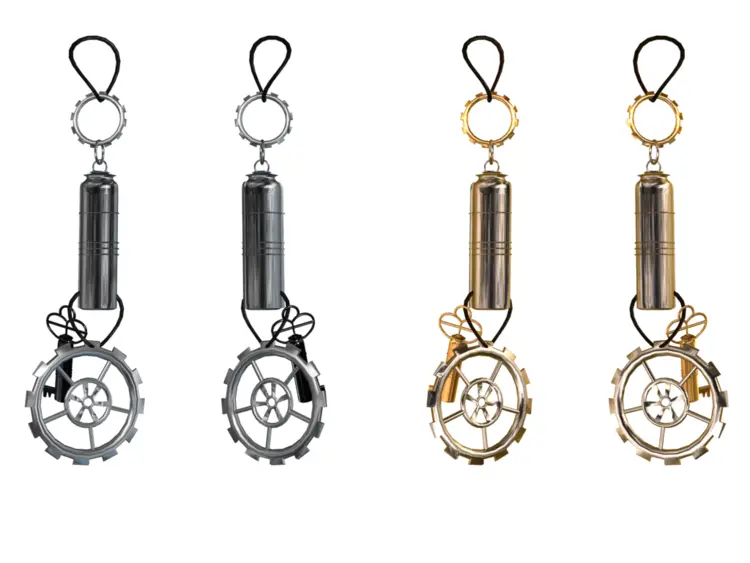 Steampunk Keychains with Metal Gears