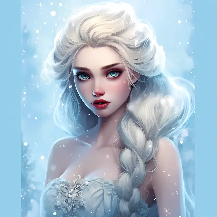 Snow Queen with Floral Dress