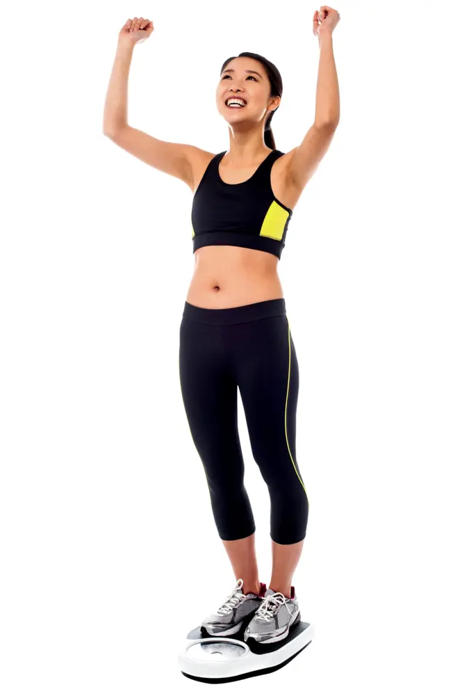 Happy Woman Celebrating Fitness Success