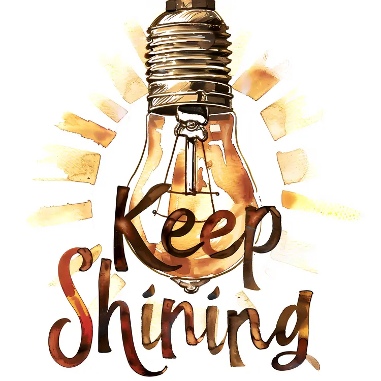 Keep Shining Light Bulb Illustration