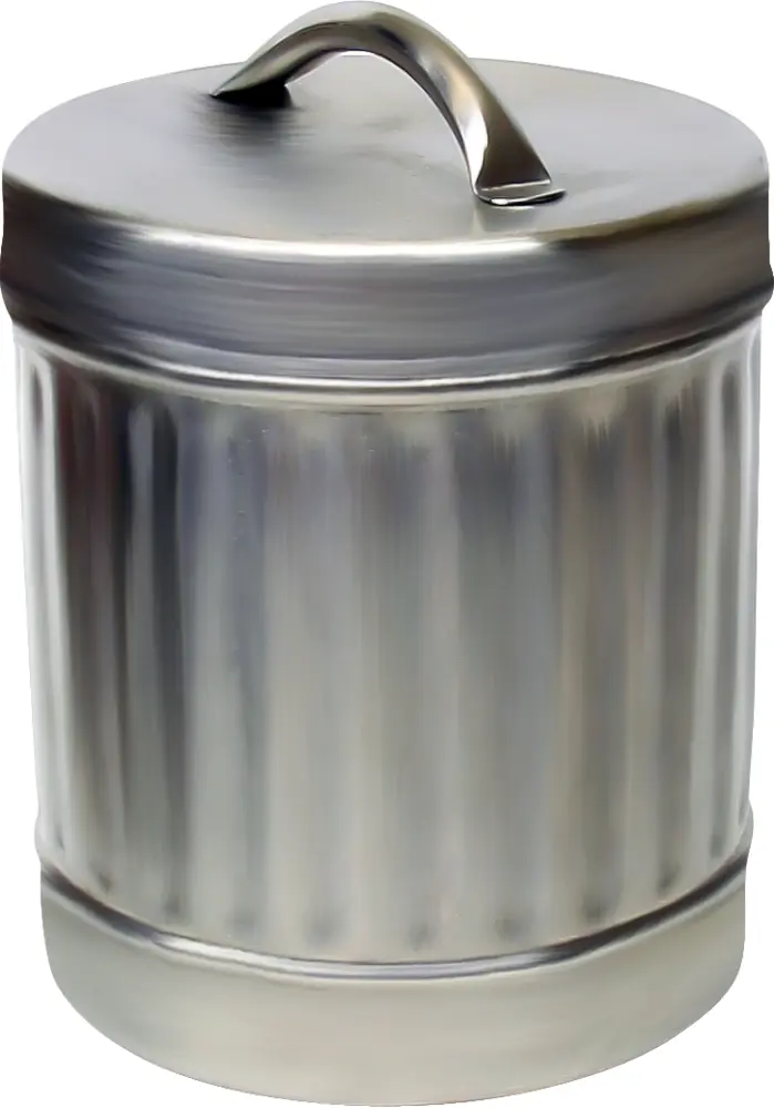 Closed Metal Trash Can