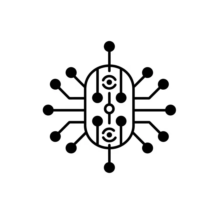 Black Circuit Board Symbol