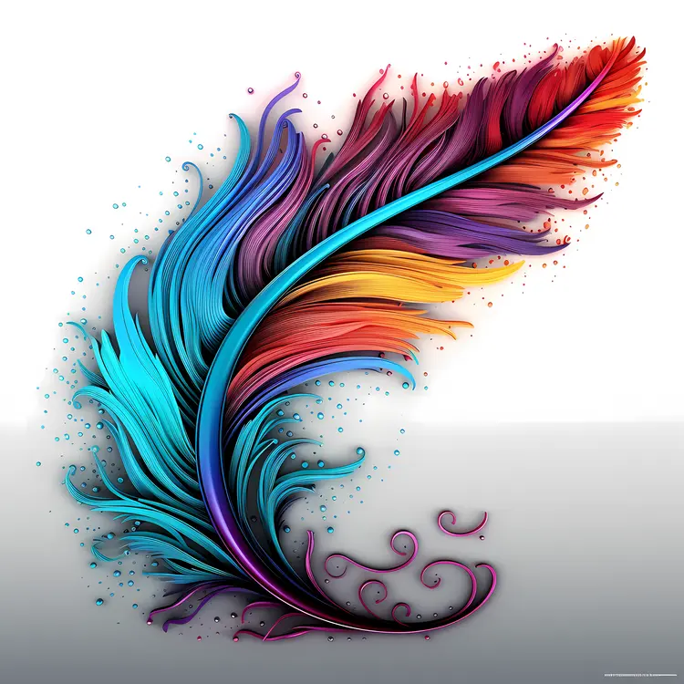 Vibrant Artistic Feather Design