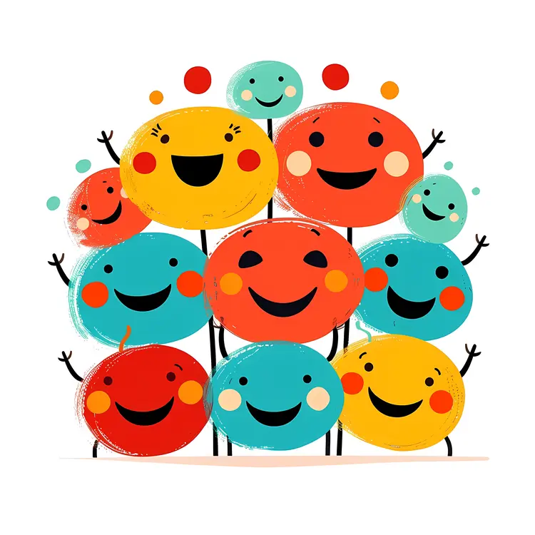 Group of happy faces