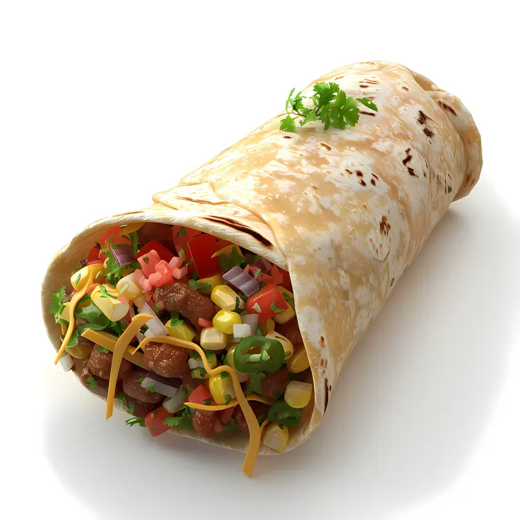 Delicious Burrito with Fresh Vegetables