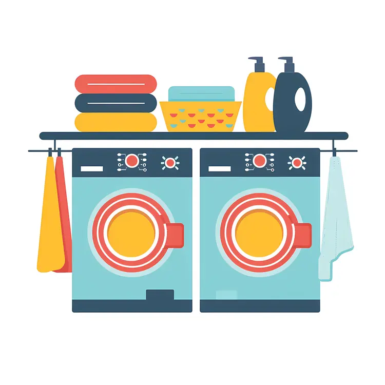 Laundry Room with Twin Washing Machines