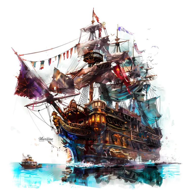 Pirate Ship Illustration for Maritime Day