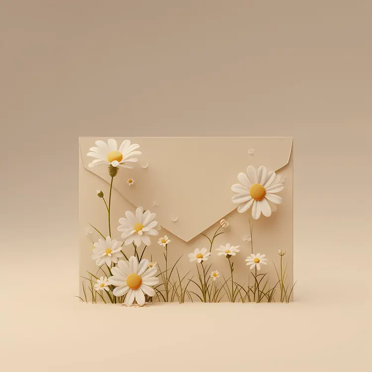 Daisies in Envelope with Small Flowers