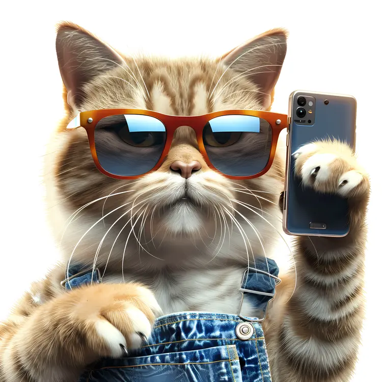 Cool Cat Taking a Selfie