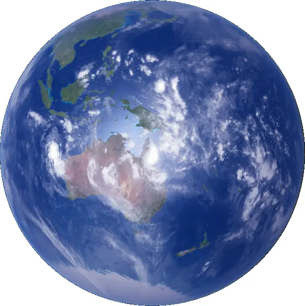 Blue Earth Planet in Space