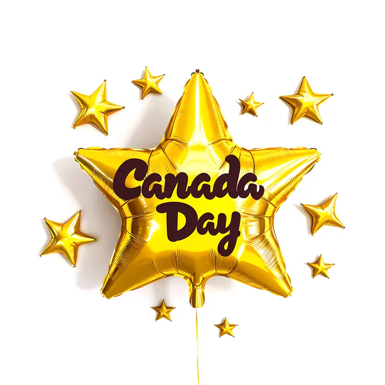 Gold Star Canada Day Balloon