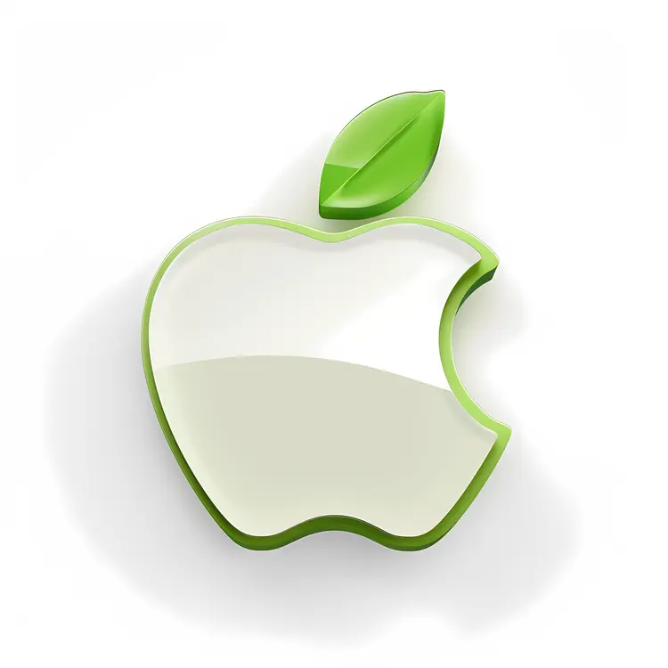 Green Apple Logo with Leaf
