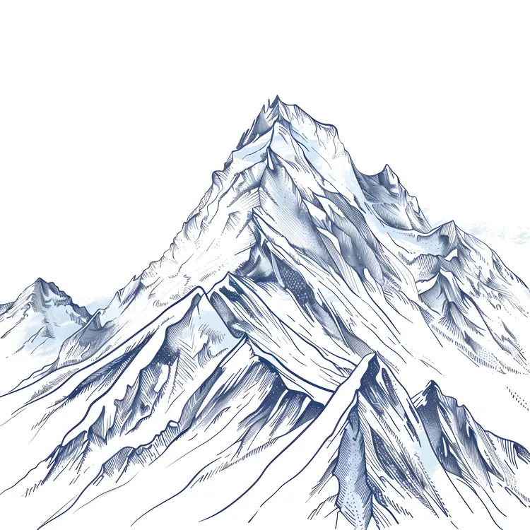Detailed Mountain Sketch