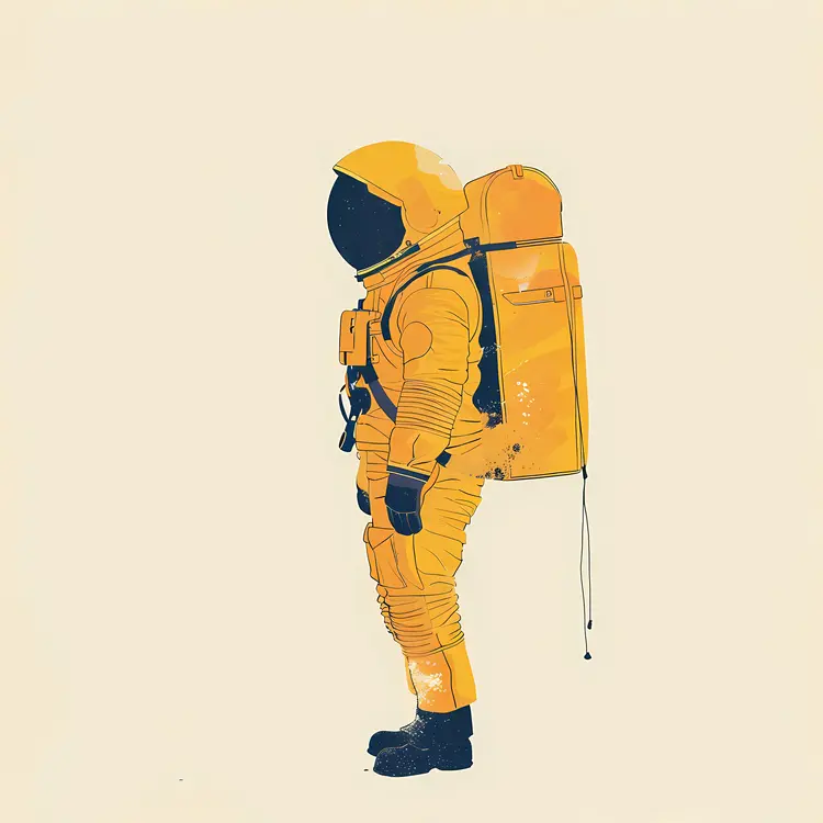 Illustration of an Astronaut in a Yellow Suit