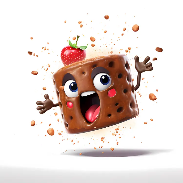 Happy Cute Cake Cartoon