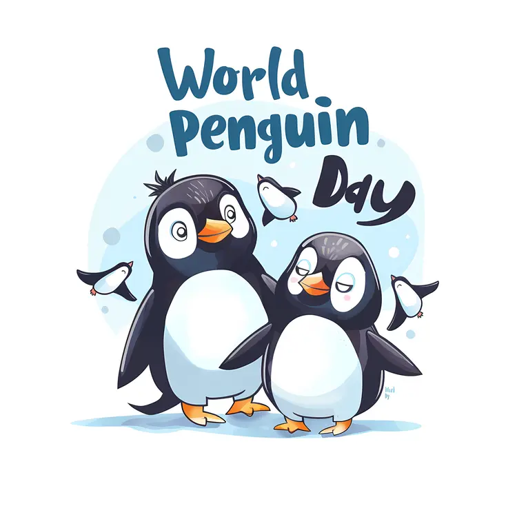 Cute Penguins Celebrating World Penguin Day