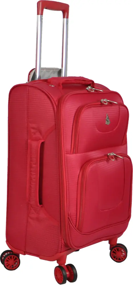 Red Suitcase with Wheels for Travel