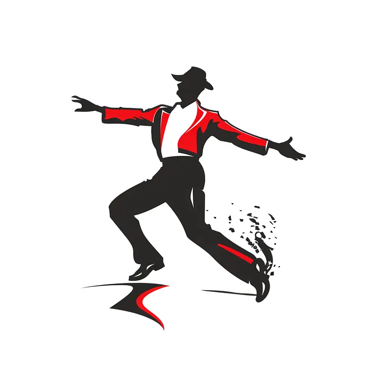 Stylized Dancer in Red Jacket and Hat
