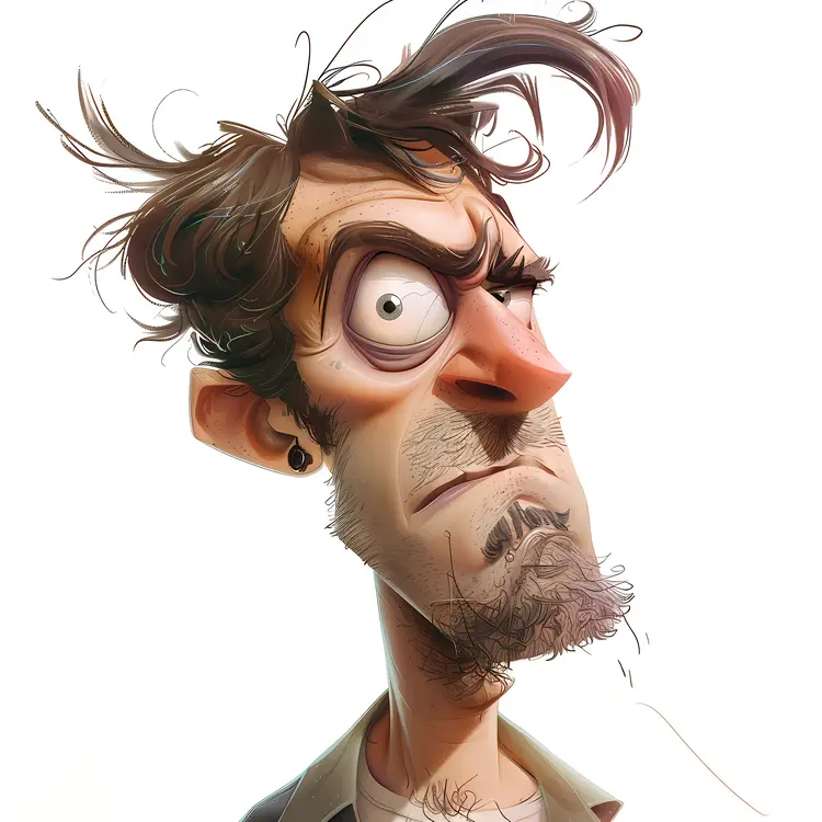 Man with Glasses and Beard Illustration