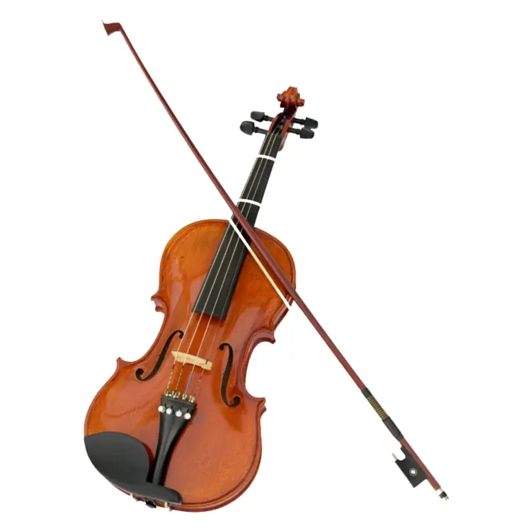 Violin with Bow on Transparent Background