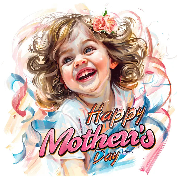 Happy Mother's Day with Smiling Child