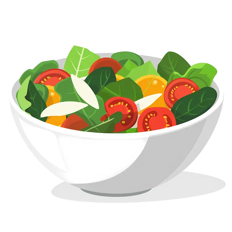 Fresh Vegetable Salad in White Bowl