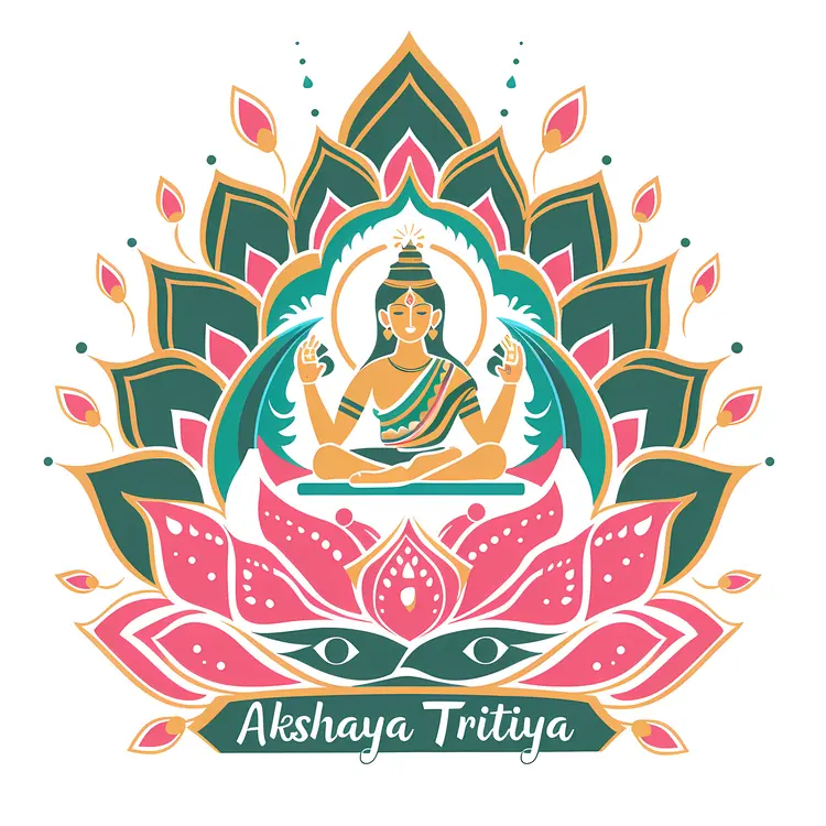 Akshaya Tritiya Diya with Goddess Illustration