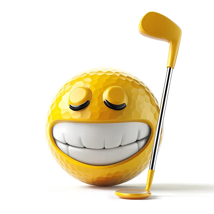 Yellow Golf Ball with Club