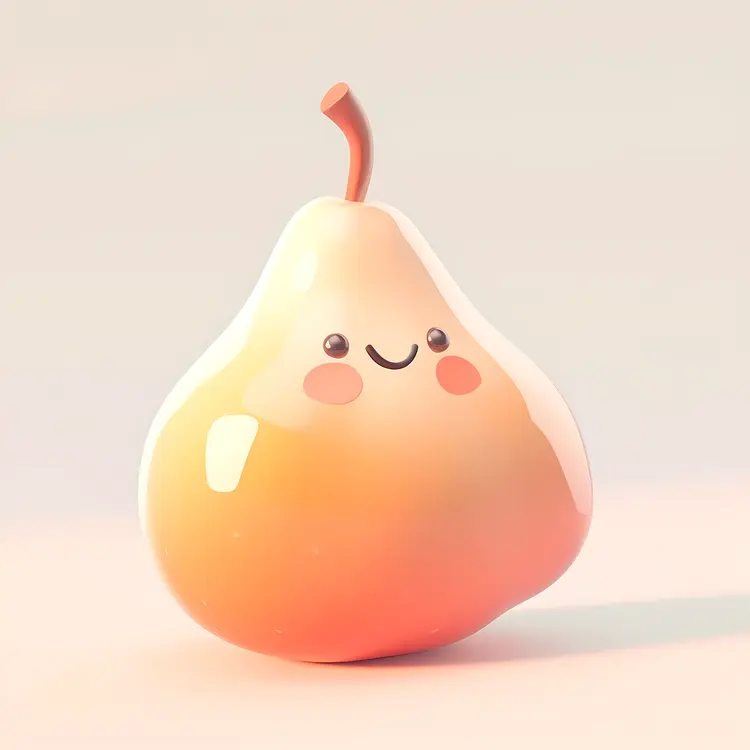 Smiling Cute Pear Cartoon
