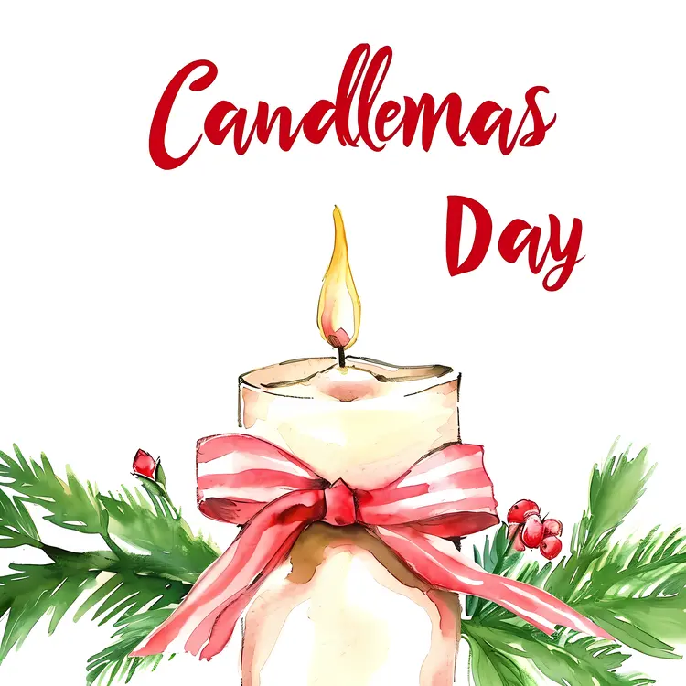 Candle with Bow for Candlemas Day