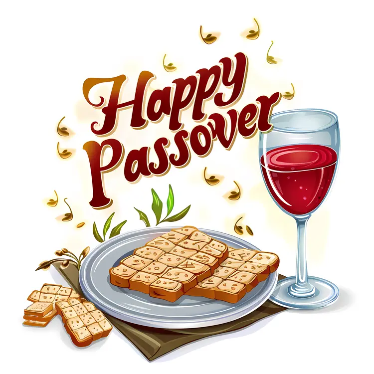 Passover Celebration with Wine and Matzah