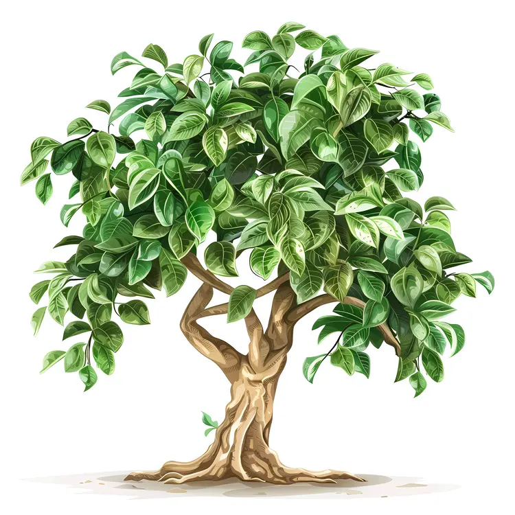 Green Tree with Broad Canopy