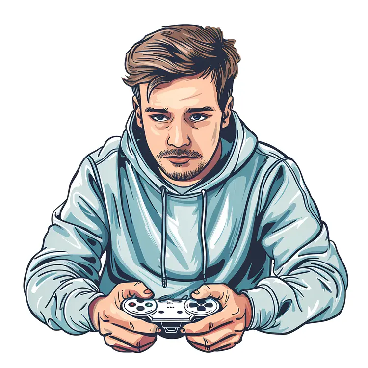 Man Playing Video Games