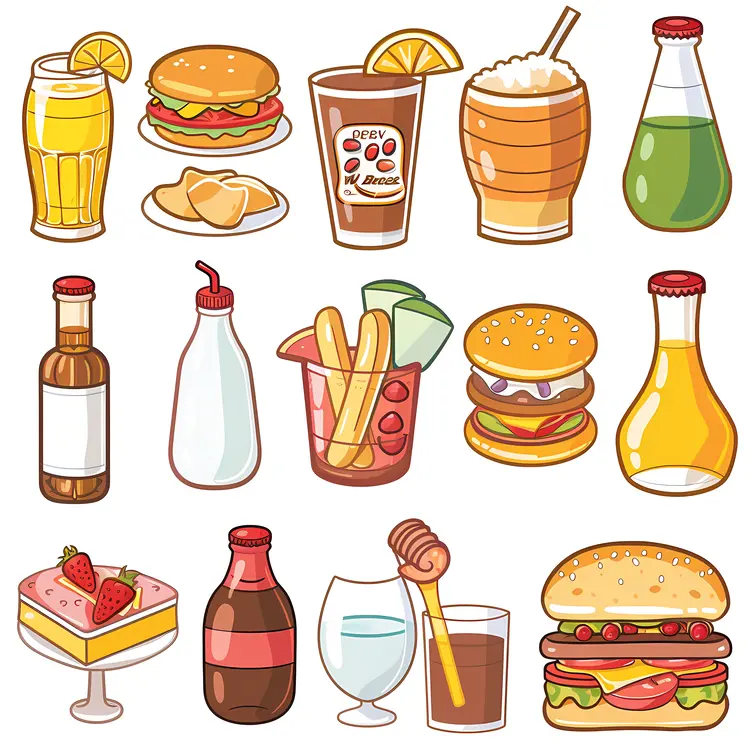 Cartoon Food and Drinks