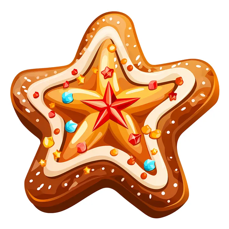 Decorated Star Cookie with Icing