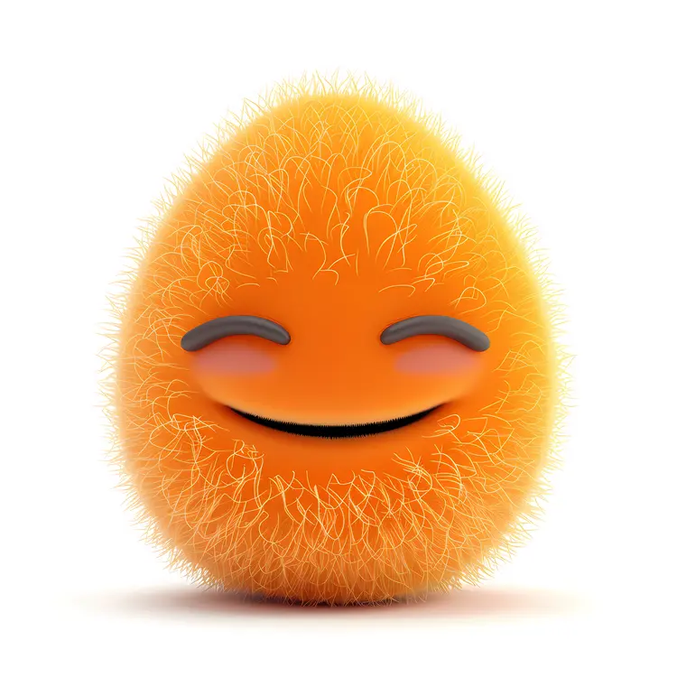 Cute Furry Orange Ball with a Smile