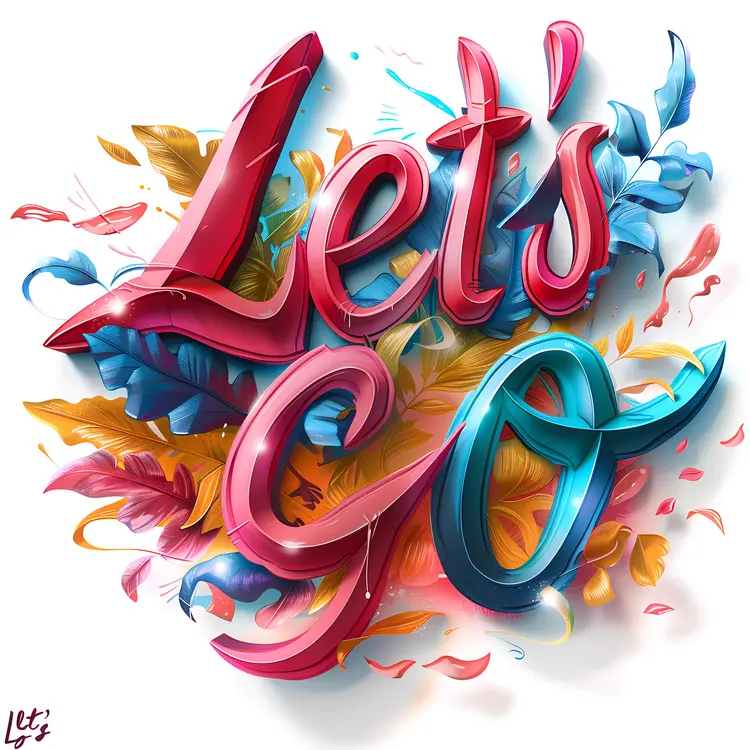 Colorful Let's Go Text